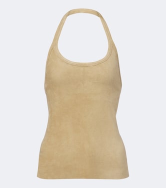 Cherry halterneck suede top | Stouls
