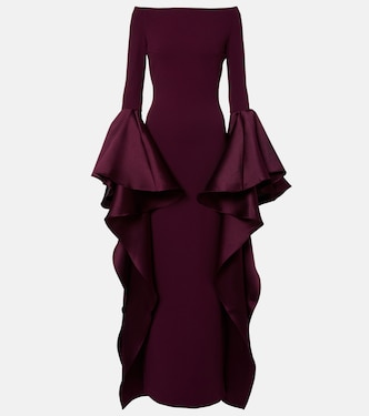 Robe Astria à épaules dénudées et finitions en satin | Solace London