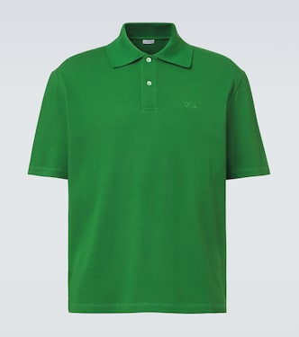 Logo embroidered cotton polo shirt | Loewe