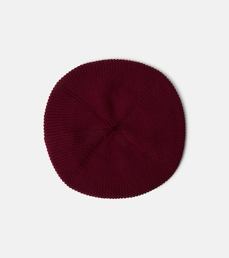 x Maison Kitsuné embroidered cotton and cashmere beret | Bonpoint