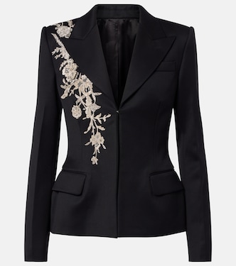 Beaded embroidered wool blazer | McQueen