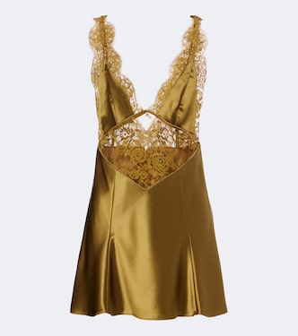 Minikleid Bonny aus Satin mit Spitze | Retrofête