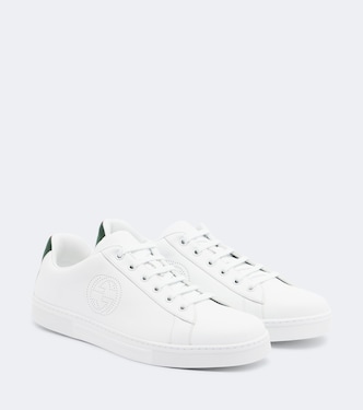 Ace Web Stripe leather sneakers | Gucci