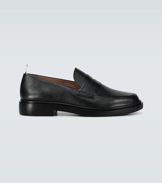 Grained leather penny loafers | Thom Browne