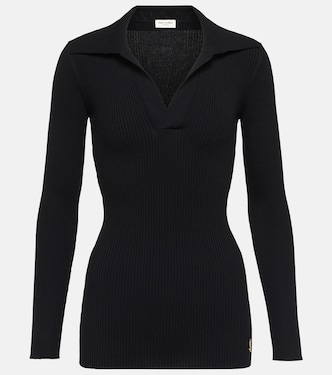 Ribbed-knit polo sweater | Saint Laurent