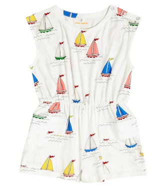 Boat print cotton playsuit | Mini Rodini