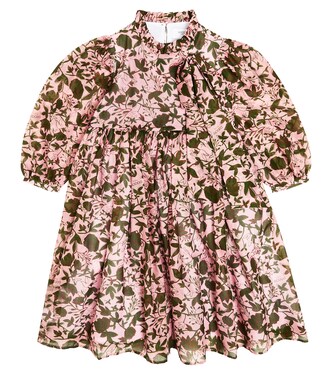 Bow-detail floral cotton chiffon dress | Paade Mode