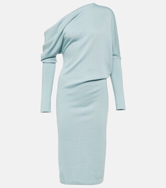 Off-shoulder cashmere-blend midi dress | Tom Ford