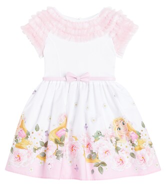 Printed ruffled cotton dress | Monnalisa