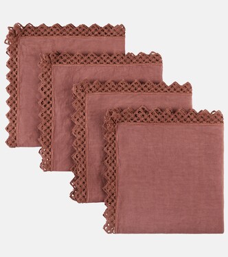 Set of 4 macramé linen napkins | Once Milano