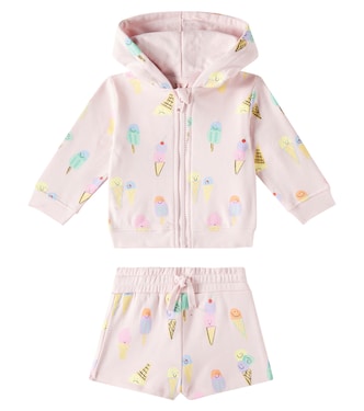 Baby cotton hoodie and sweatshorts set | Stella McCartney Kids