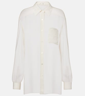 Nesson oversized striped cupro shirt | The Row