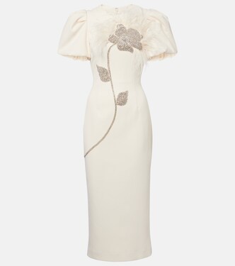 Robe de cocktail en crêpe à ornements | Rebecca Vallance