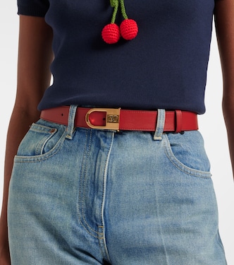 VLogo leather belt in red - Valentino Garavani | Mytheresa display picture 1