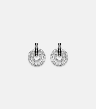 Boucles d’oreilles Diana en or blanc 18 ct, émail et diamants | Kamyen