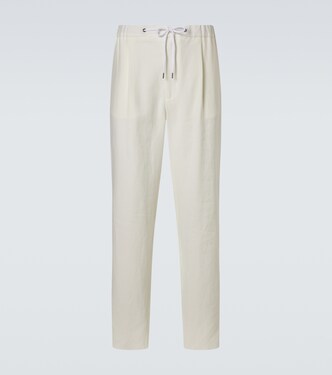 Linen canvas tapered pants | Giorgio Armani
