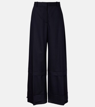 Linden细条纹高腰阔腿裤 | Khaite