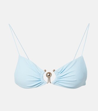 Ring-detail ruched bikini top | Christopher Esber