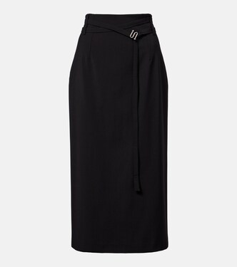 High-rise virgin wool midi skirt | Sportmax