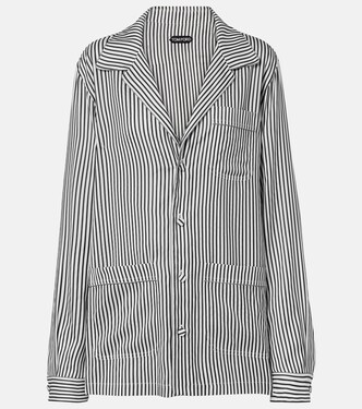 Striped oversized silk shirt | Tom Ford