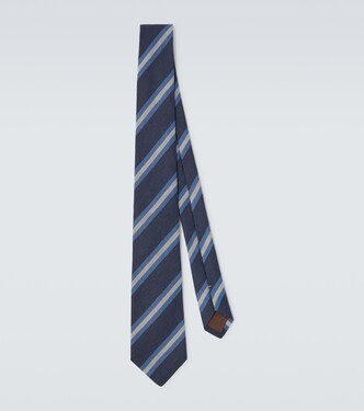 Striped wool and silk tie | Canali