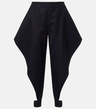 Ruffled cotton gabardine tapered pants | Alaïa