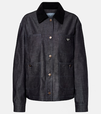 Cotton and linen chambray jacket | Prada