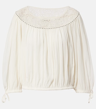 Blusa Nelida de seda con encaje y cuentas | Isabel Marant