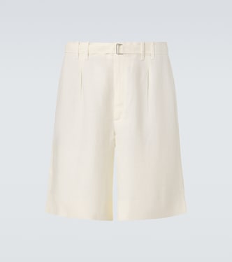 Belted linen Bermuda shorts | Stòffa
