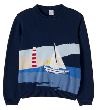 Intarsia cotton sweater | Pepa London
