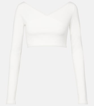 Cotton-blend crêpe wrap top  | Alaïa