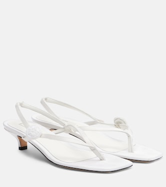 Floral-appliqué satin slingback sandals | Toteme