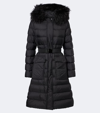 Shearling-trimmed down coat | Moncler