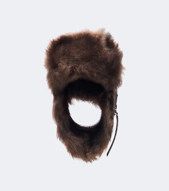 Shearling-trimmed cotton-blend aviator hat | Lemaire