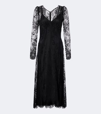 Semi-sheer chantilly lace midi dress | Dolce&Gabbana