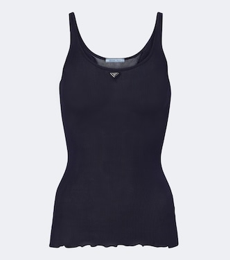 Ribbed-knit silk tank top | Prada