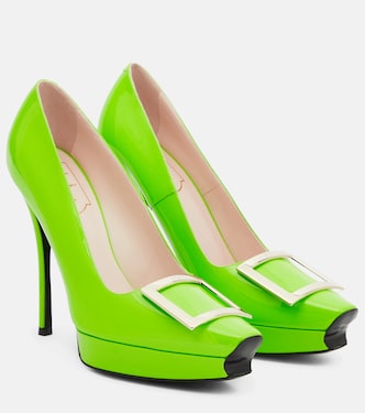 Trompette patent leather platform pumps | Roger Vivier