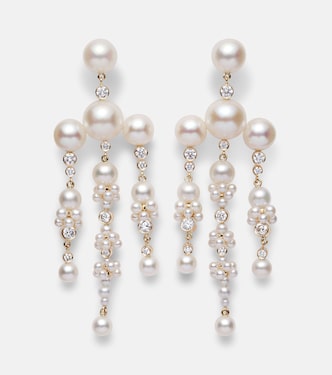Boucles d'oreilles Jardin de Rêve en or 14 ct, diamants et perles | Sophie Bille Brahe