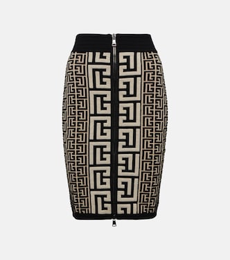 Monogram wool-blend miniskirt | Balmain
