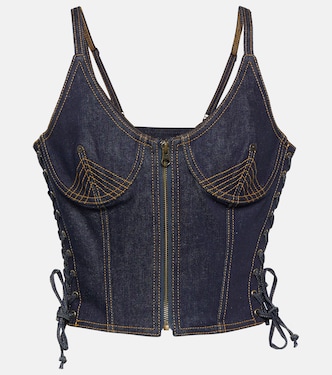 Bustier-Top aus Denim | Jean Paul Gaultier