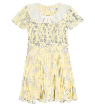 Metallic jaquard chiffon dress | Self-Portrait Kids