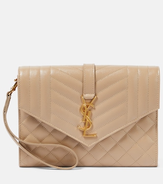 Envelope matelassé leather clutch | Saint Laurent