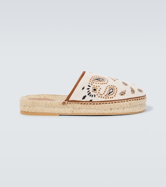 Bandana canvas jacquard espadrille slides | Alanui