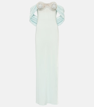 Crochet-trimmed off-shoulder maxi dress | Magda Butrym