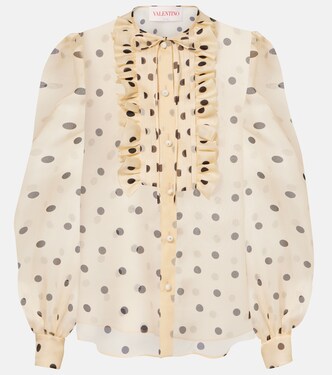 Polka-dot silk organza blouse | Valentino