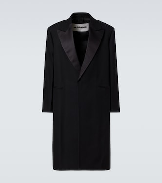 Silk-trimmed wool coat | Jil Sander