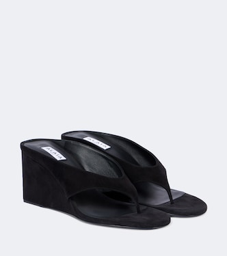 Cube 75 suede wedge thong sandals | Alaïa