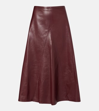 Leather midi skirt | Fforme