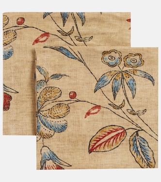 Diomma set of 2 floral linen napkins | The House of Lyria