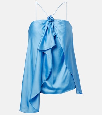 Ruffled halterneck satin top | Acne Studios
